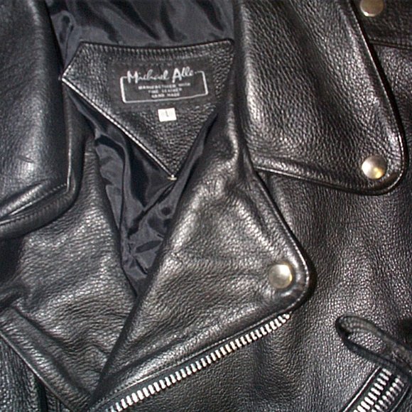 Michael Alle Leather Motorcycle Jacket California Highway Police Style jacket - Picture 2 of 7